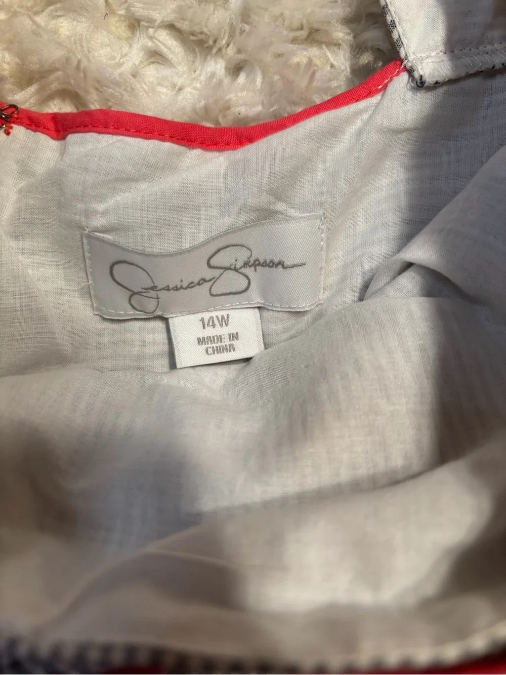 Jessica Simpson Gray Dress with Coral Trim